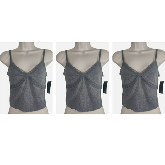 Wild Fable Women's 3 Pack Lace Trim Tiny Tank Top Heather Gray XXL - Picture 1 of 6